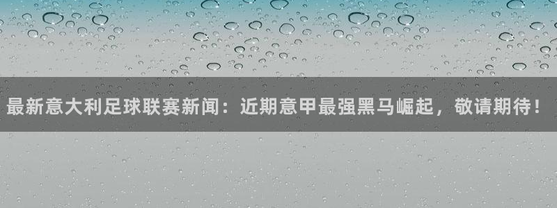  vSport体育在线登录平台：最新意大利足球联赛新闻：近期意